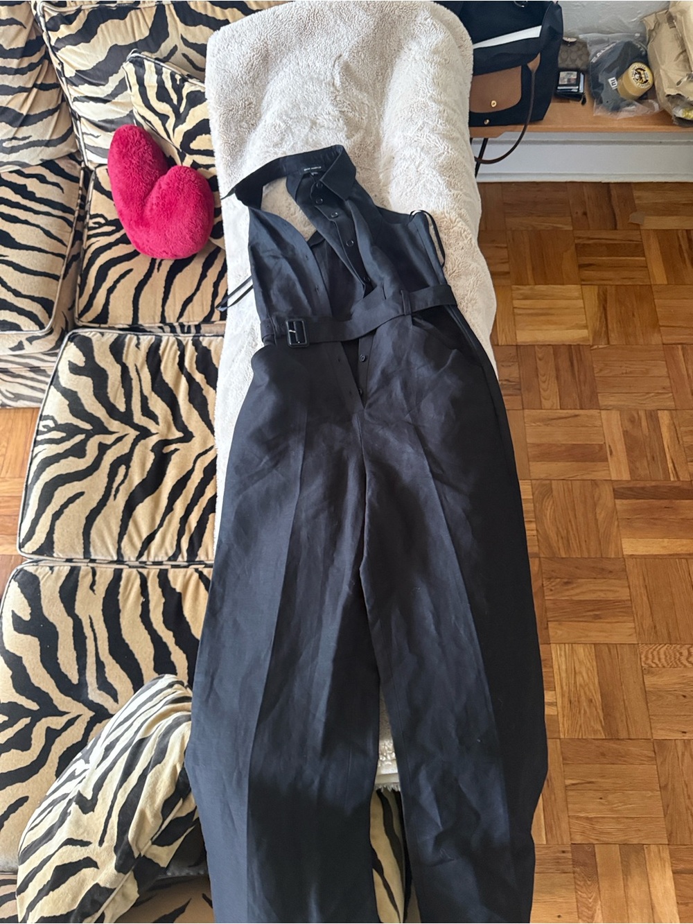 Club Monaco Black Utility Jumpsuit with Belt